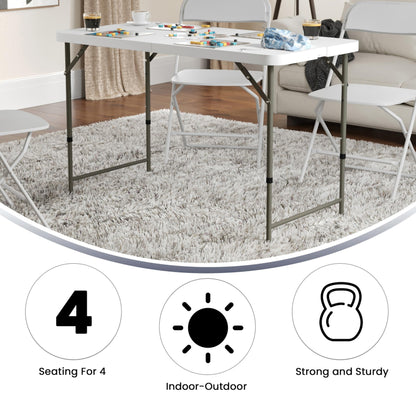 4' Folding Event Table with Adjustable Legs