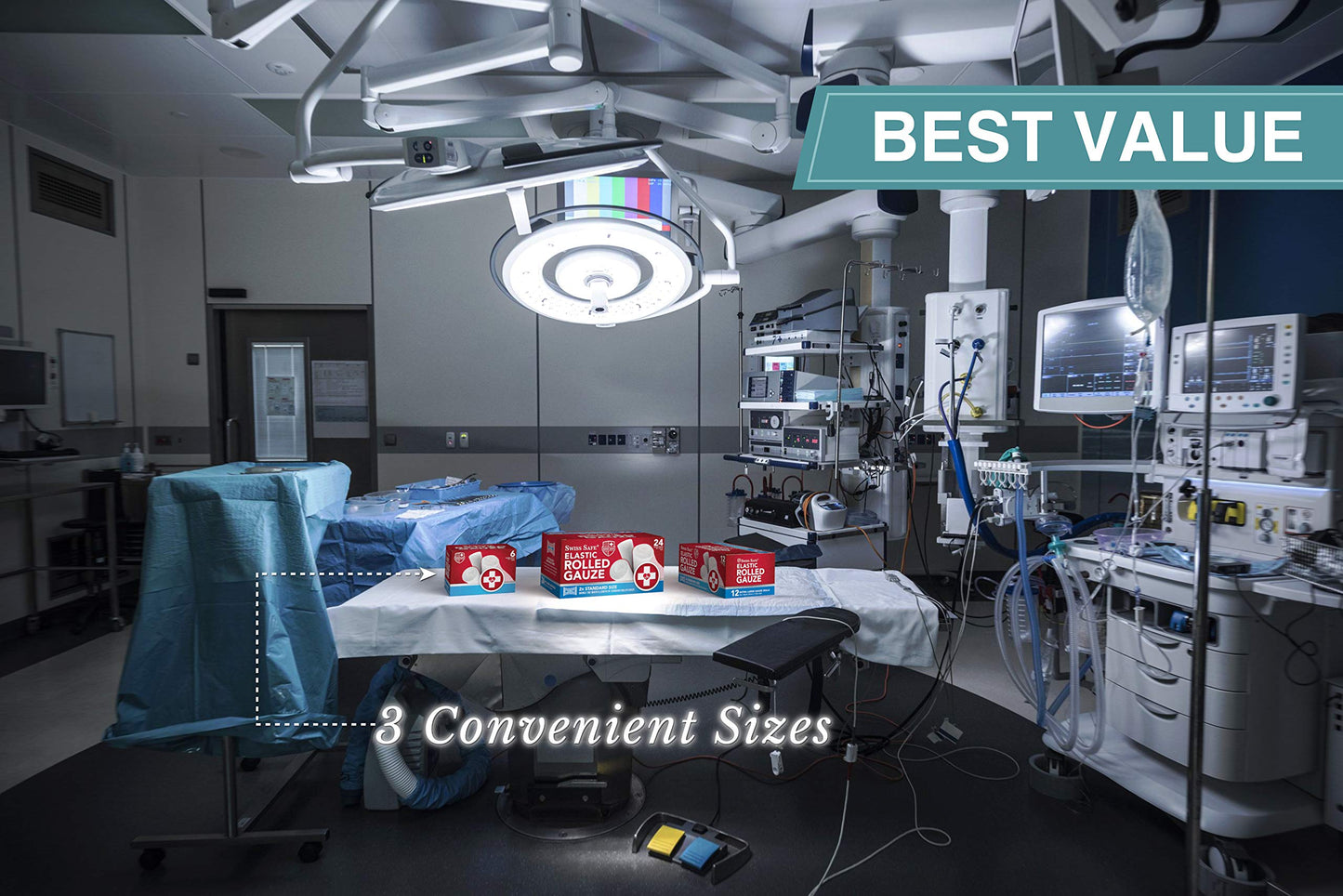 Swiss Safe 4" x 8 Yards Stretch Gauze Rolls