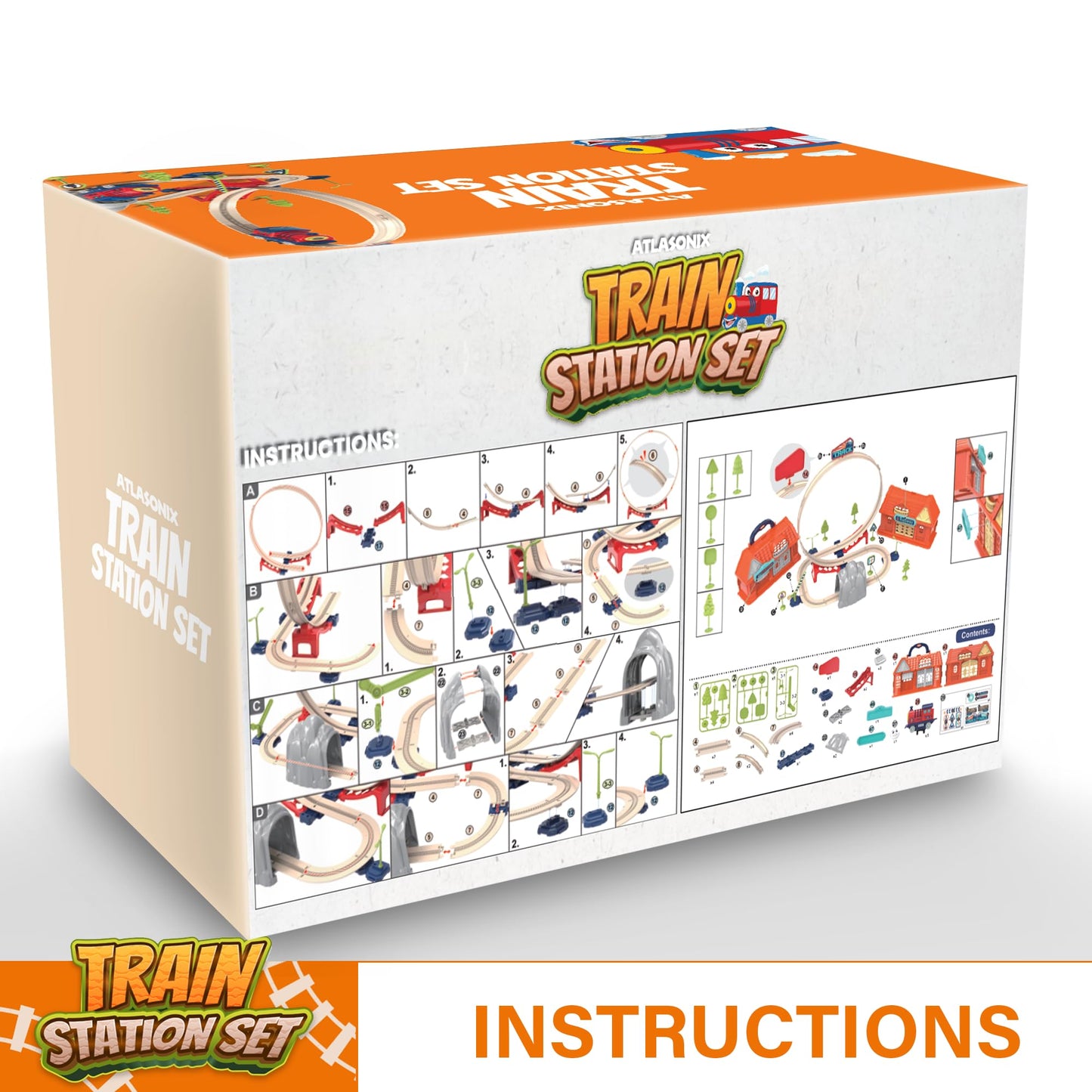 Electric Train Set with Bridge & Railway Station