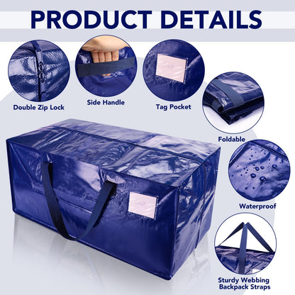 6 Pack Heavy Duty Moving Bags with Backpack Straps