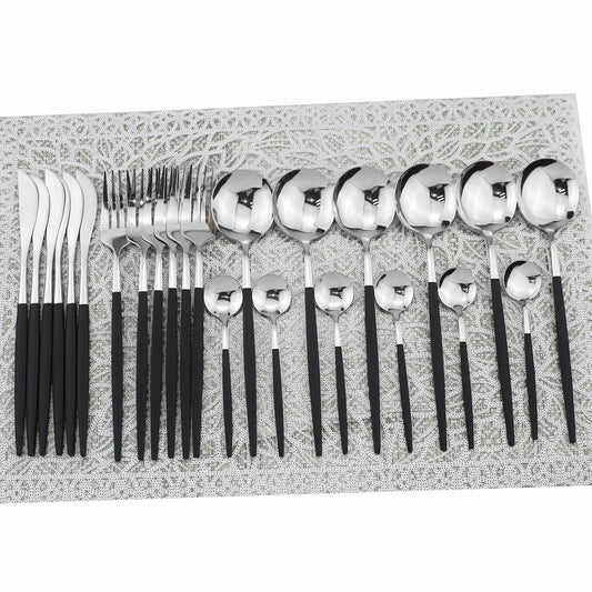 24-Piece 304 Stainless Steel Shiny Flatware Set