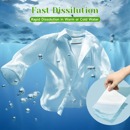 Laundry Detergent Sheets - Laundry Sheets Detergent Eco-friendly No Plastic Recyclable Packaging,Washing Detergent Soap Strips for Home Dorm Travel Camping (L, 32 Load)