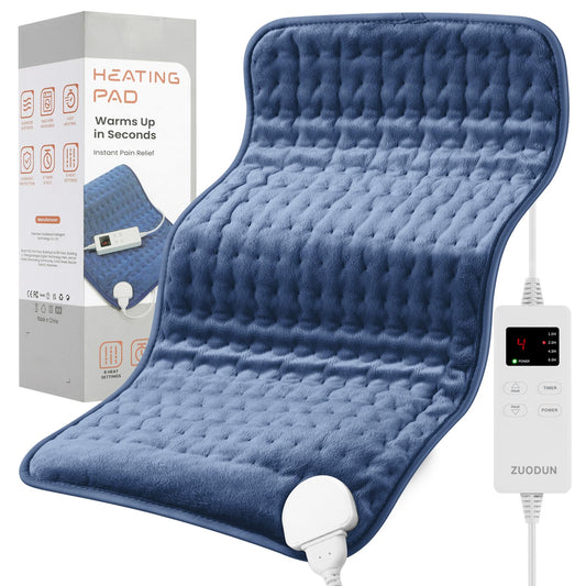 Heating Pad for Back Pain Cramps Relief, ZUODUN Electric Heating Pads for Neck/Shoulder/Leg with Auto Shut Off Large, 6 Heat Settings & Moist Heat Options, Christmas Gifts for Women, Men, Mom, Dad