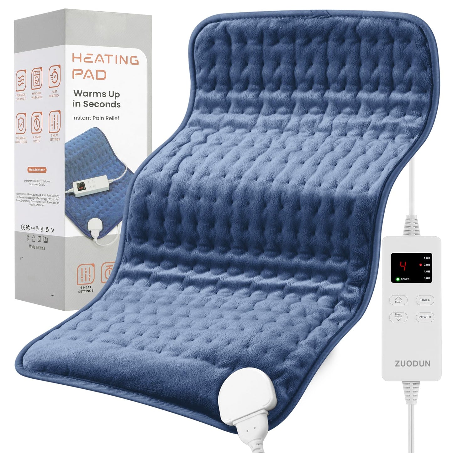 Electric Heating Pad for Pain Relief, ZUODUN