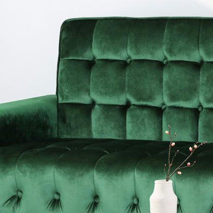 Christopher Knight Velvet Tufted Sofa, Emerald Gold