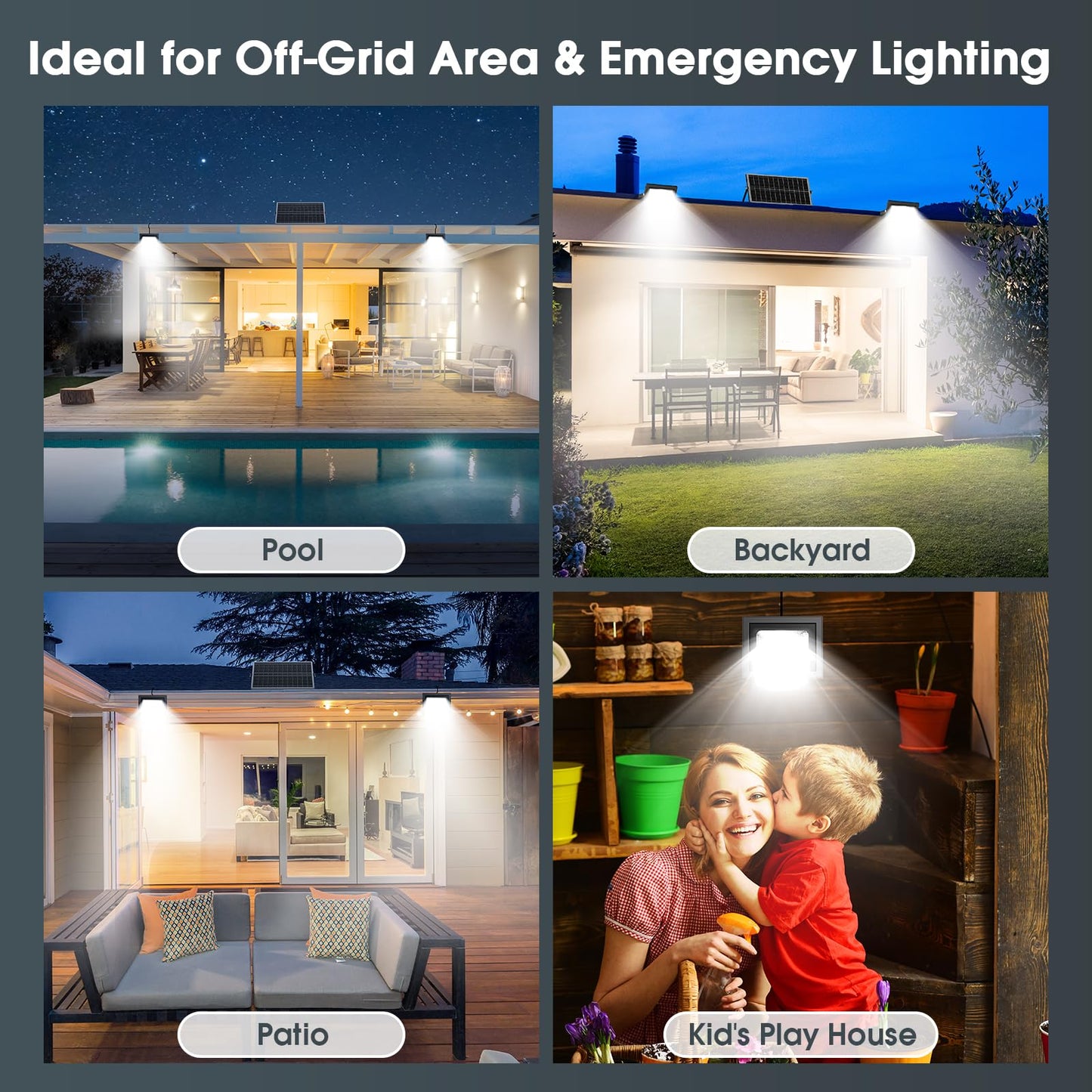 Solar Flood Lights with Remote - 2 Pack