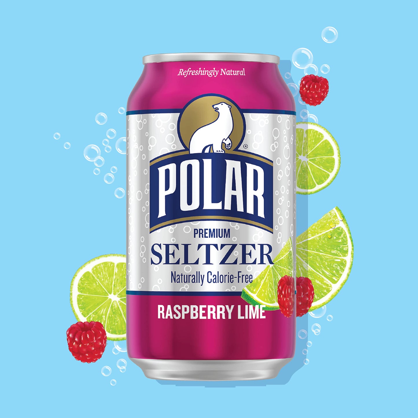 18 Pack Polar Seltzer Water Raspberry Lime