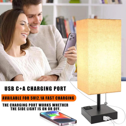 RYTABEE Bedside Table Lamp with 3 Color Modes