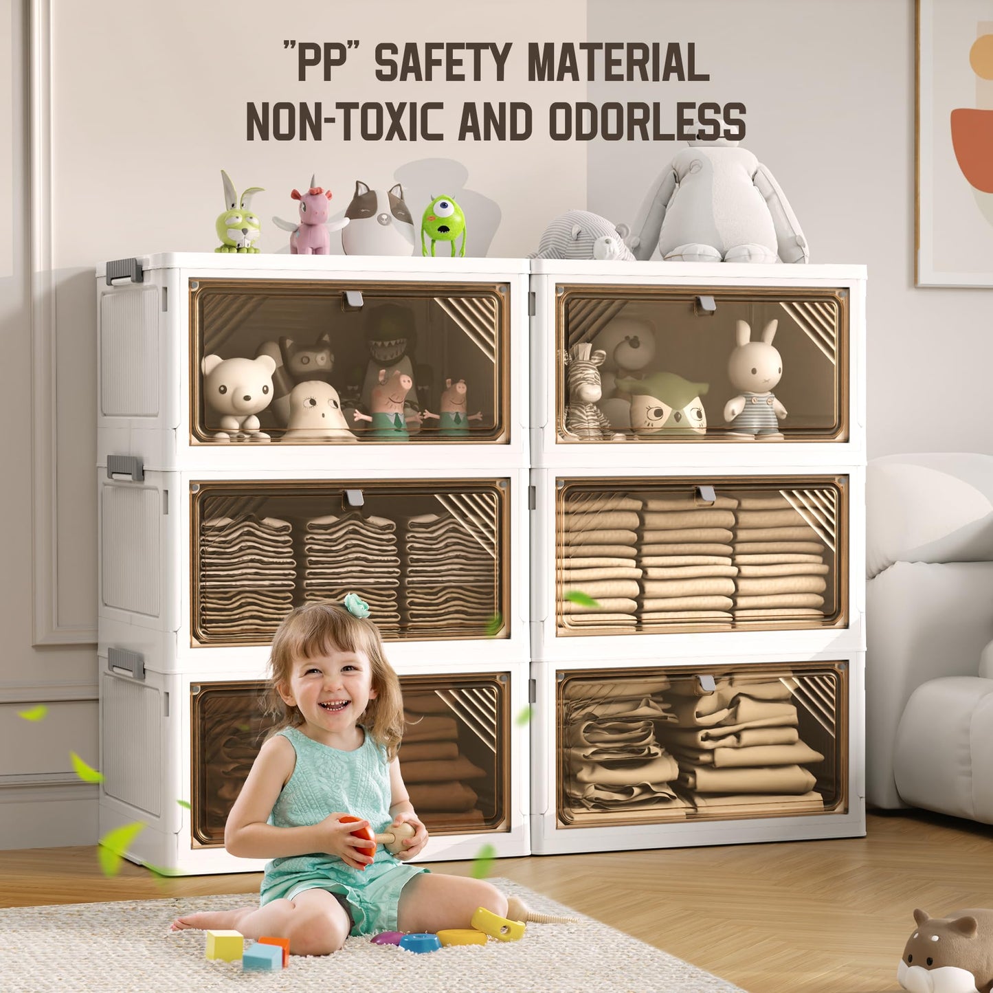 3 Tier Storage Bins with Lids - AHEONLAR