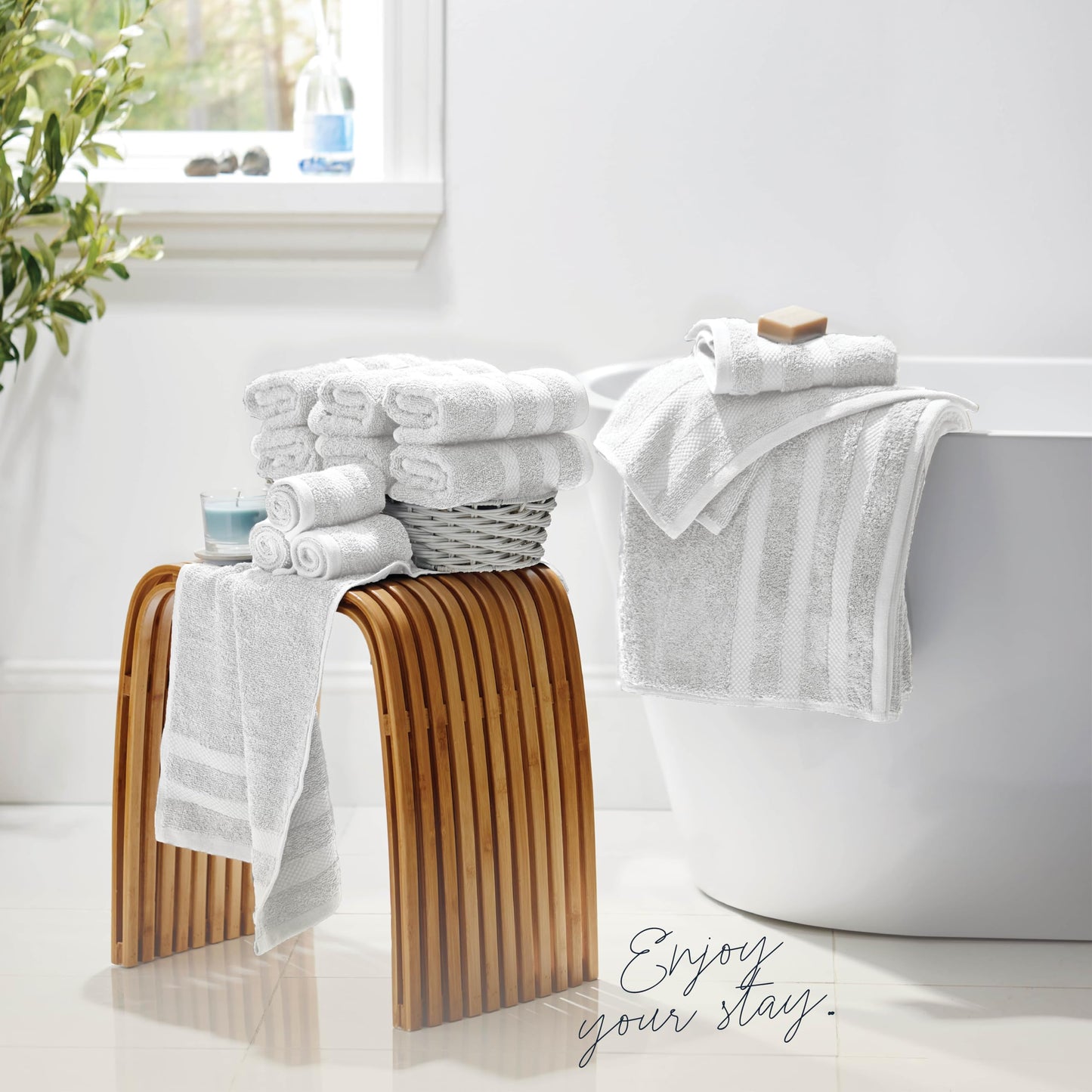 BELADOR Hand Towels 12-Pack - Premium Soft Cotton Hand Towels for Bathroom - Quick-Dry & Absorbent Hand & Face Towel Set | White Hand Towels 16"x30"