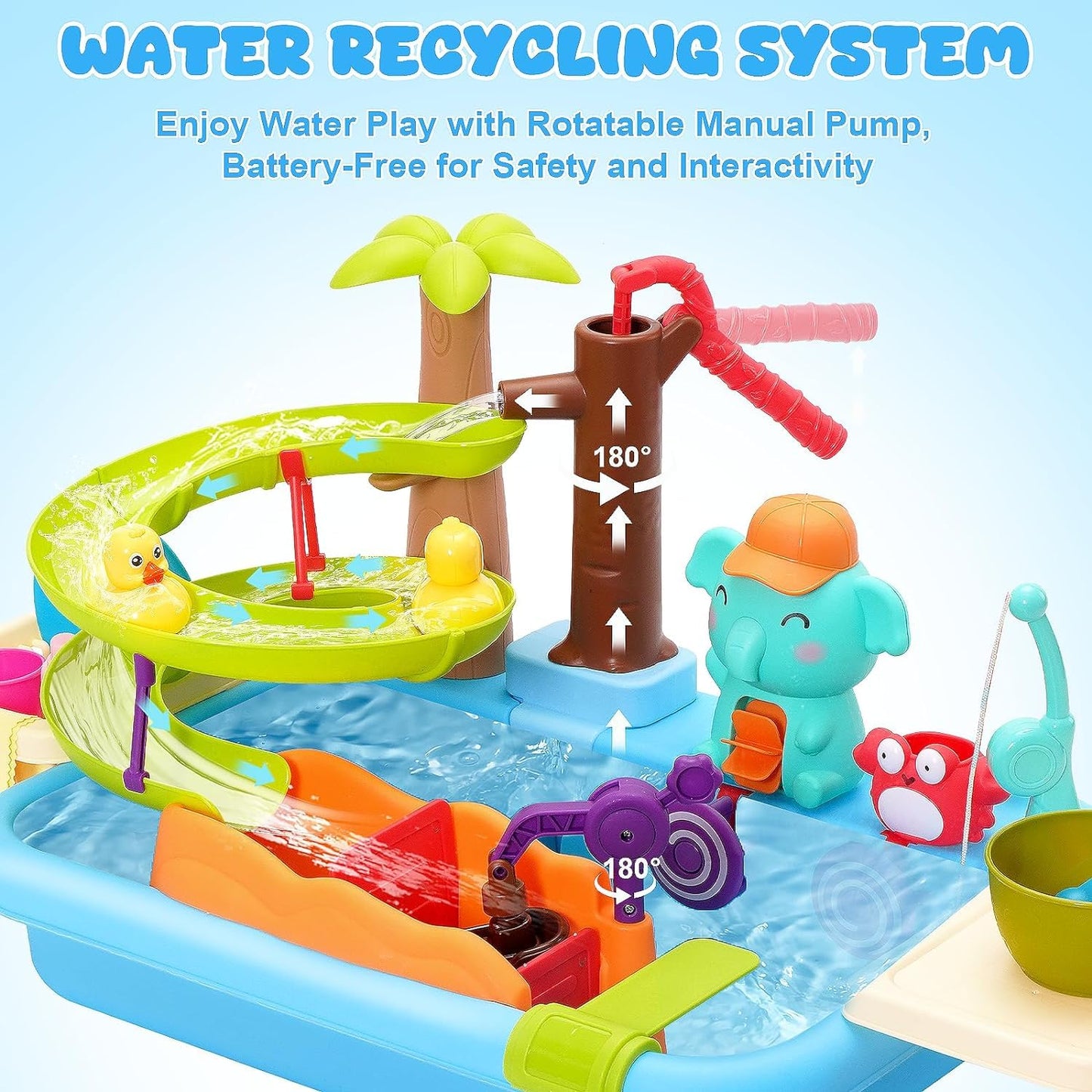 4-in-1 Kitchen Sink Toy with Water Slide