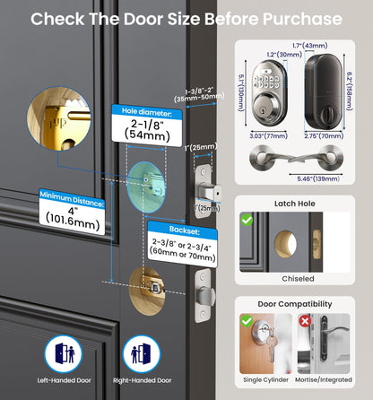 Keyless Entry Door Lock with Lever Handles