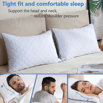 AS AWESLING Soft Pillows for Sleeping - Shredded Memory Foam Bed Pillows Set of 2 for Side Back Stomach Sleepers (Standard(20 * 26 inches))