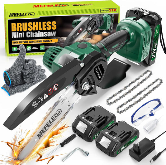 Cordless Mini Chainsaw for Wood Cutting, MEFELE