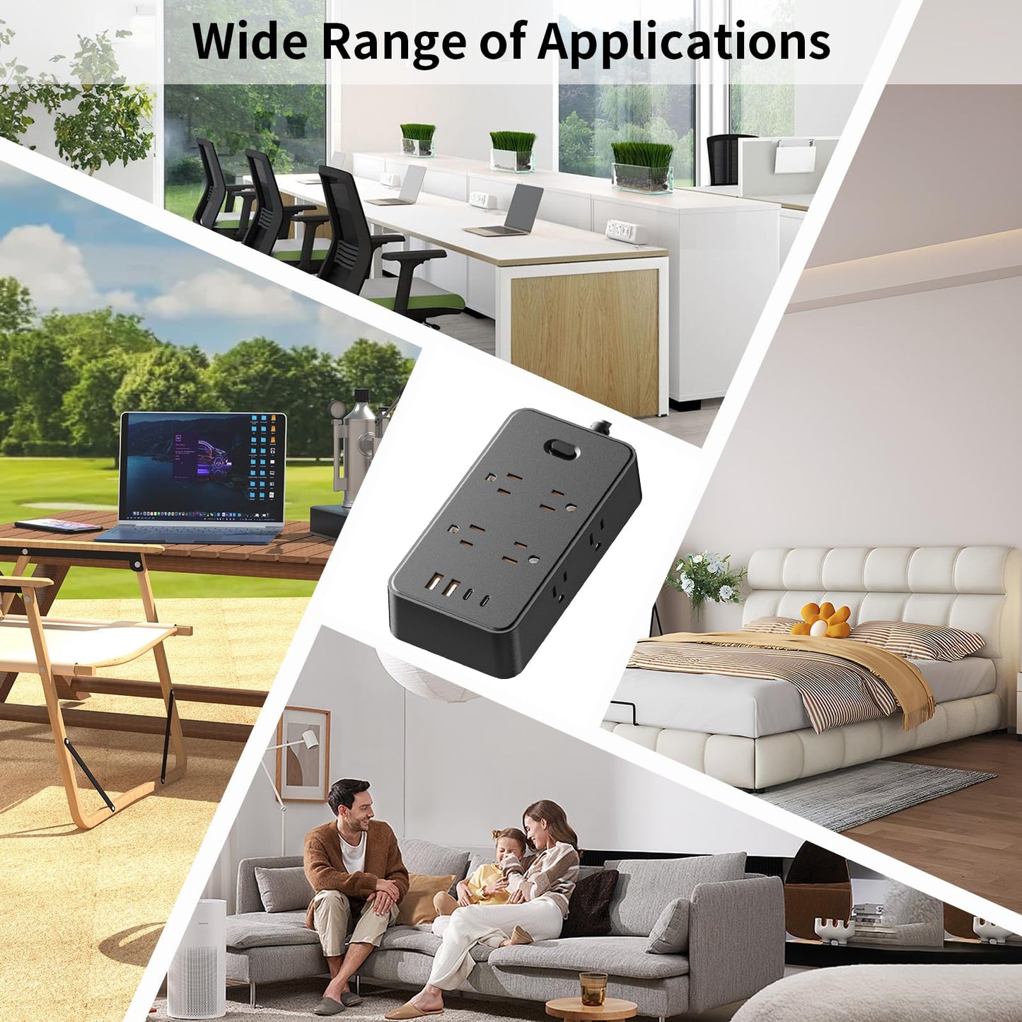 Surge Protector Power Strip with 8 Outlets & USB