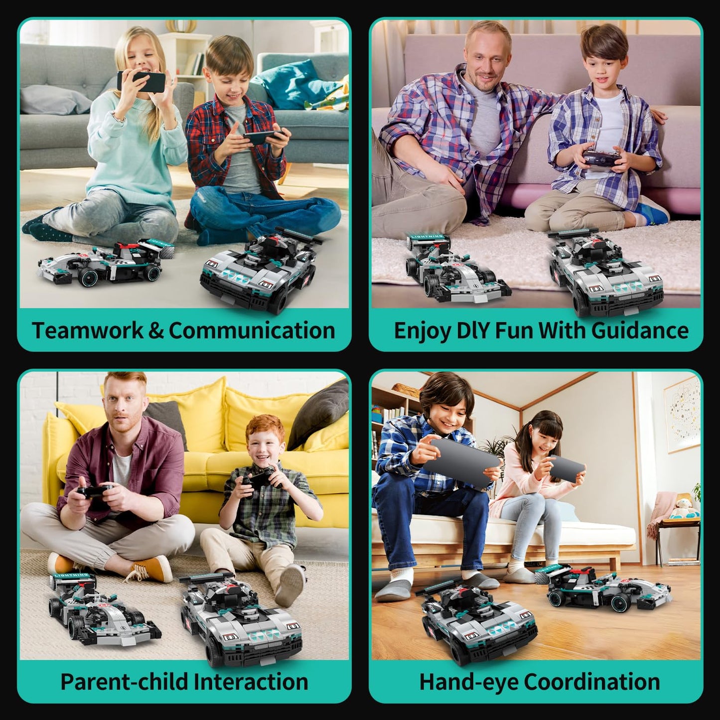 STEM Building Toys Remote Control Racing Car Set