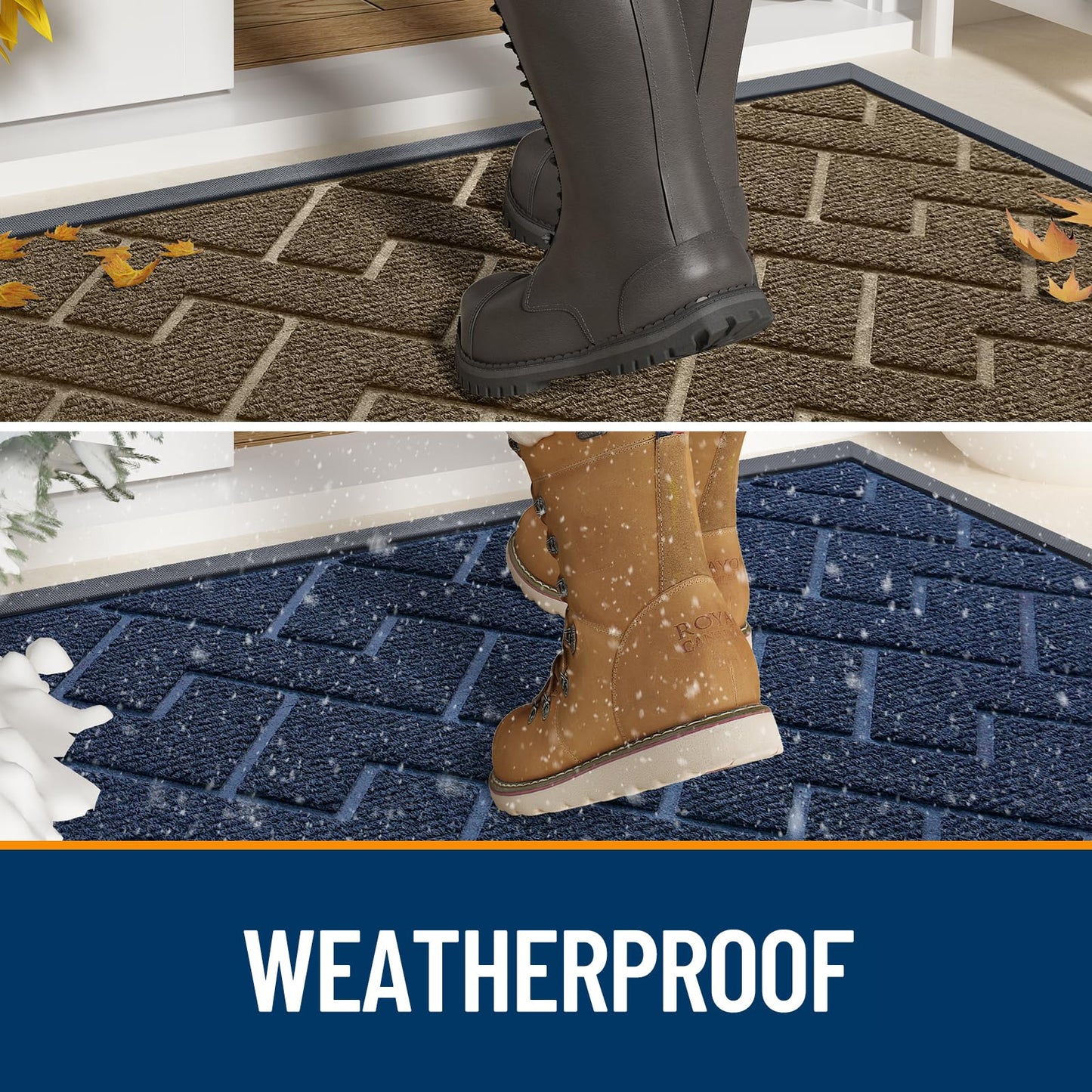 OLANLY Waterproof All-Weather Door Mat, 29.5x17
