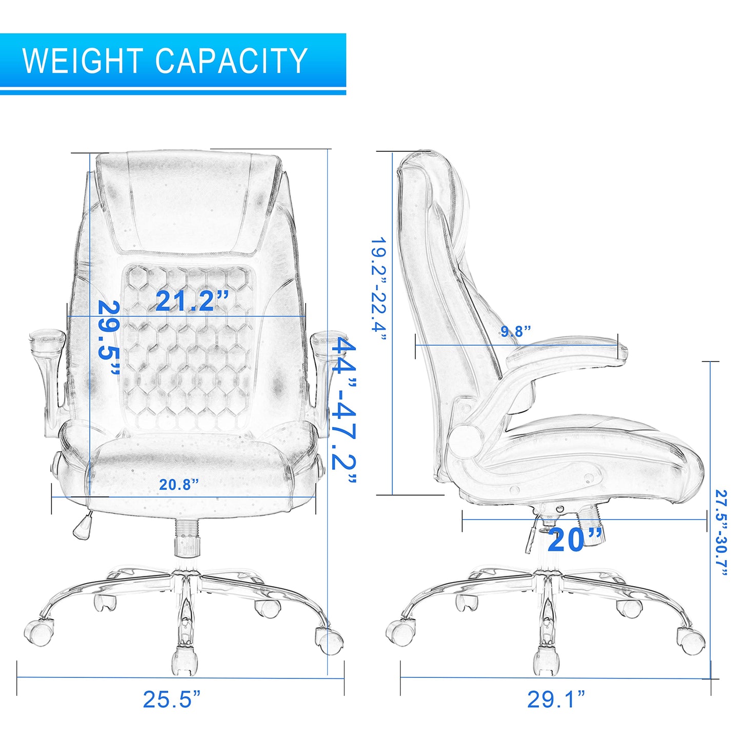 UPDATE DEAD ❗ HESL Excutive Office Chair with Adjustable Back Support,Ergonomic Office Chair with Flip up Arms,Office Chair with Wheels,Home Office Chair with Faux Leather High Back Relieve Back Pain Black