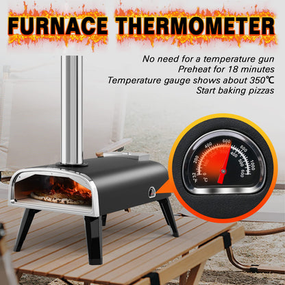 Outdoor 12" Wood Fired Pizza Oven Portable