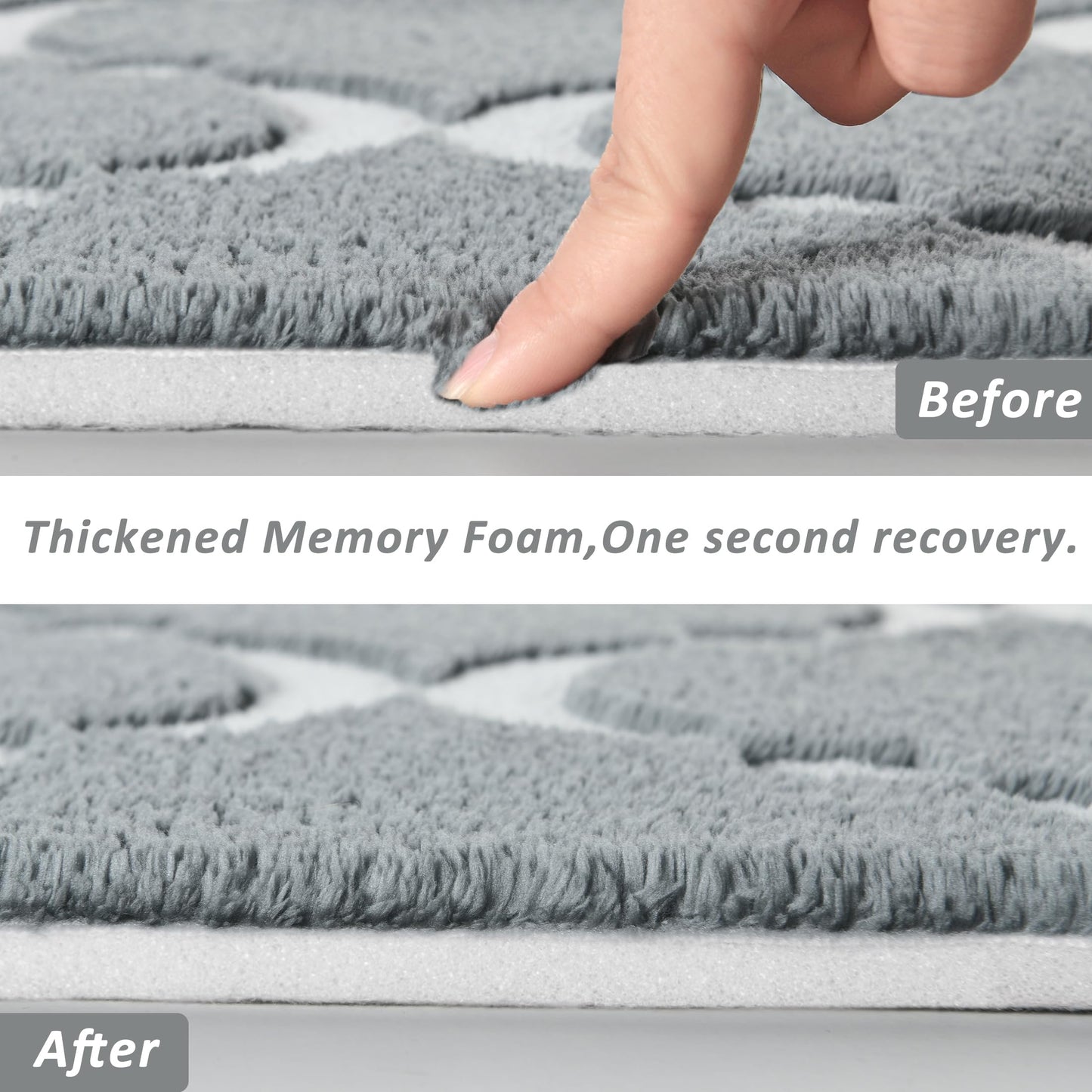 QXKAKA Soft Shag Modern Geometric Grey 4x6 Area Rugs for Living Room Bedroom, Machine Washable Memory Foam Carpet, Large Fluffy Rug for Kids Girls Nursery Dorm Home Decor, Light Gray