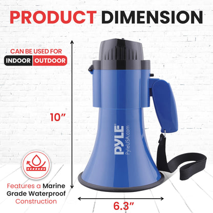 Pyle 30 Watt Battery-Operated Megaphone with Siren