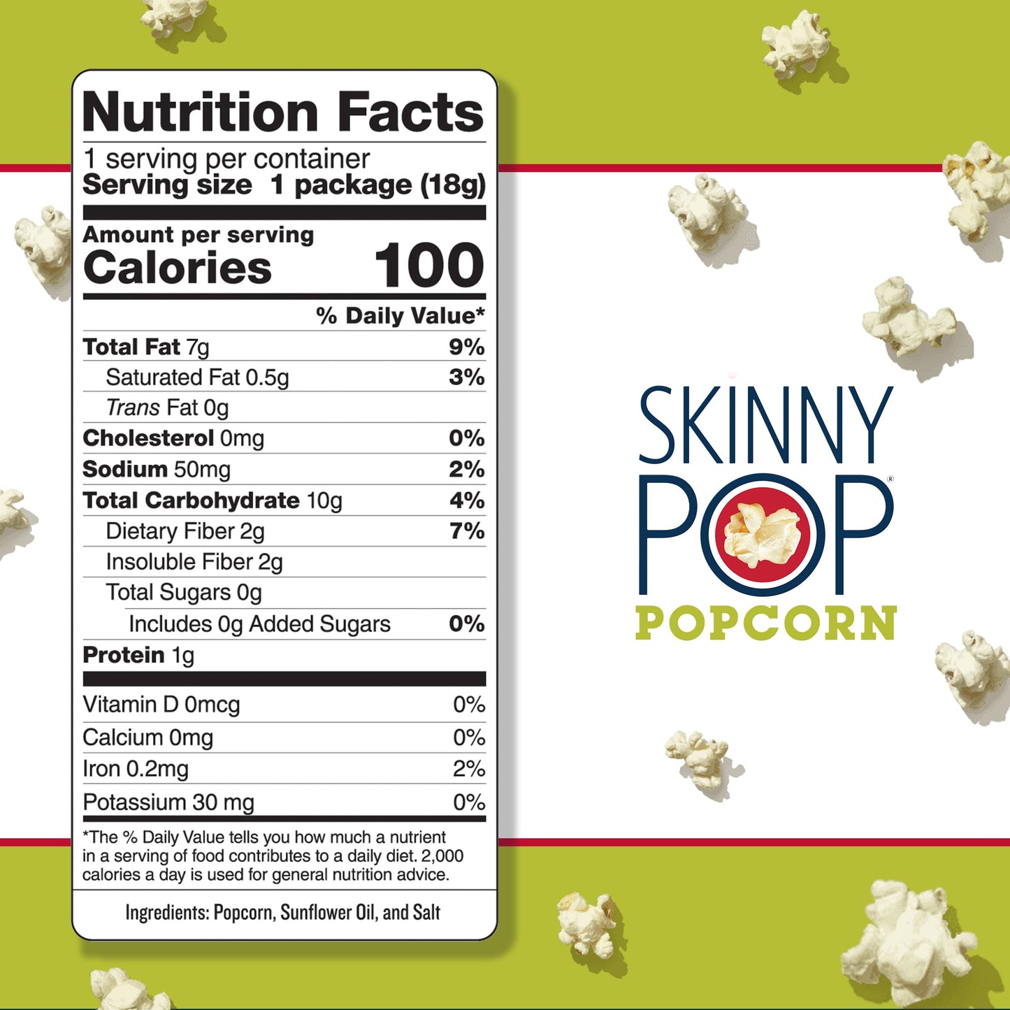 SkinnyPop Original Gluten Free Snack Bags, 30 Pack