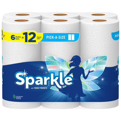 SPARKLE Pick-A-Size Paper Towels, 6 Double Rolls