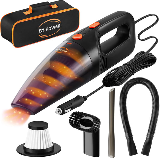 BY-POWER Portable Car Vacuum Cleaner for Wet/Dry