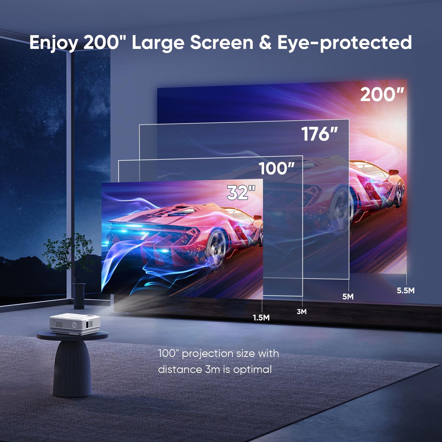 1080P Mini WiFi Bluetooth Outdoor Projector