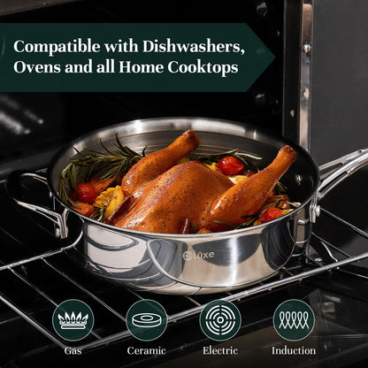 DELUXE Hybrid Nonstick 3.7 Qt Deep Sauté Pan with Lid