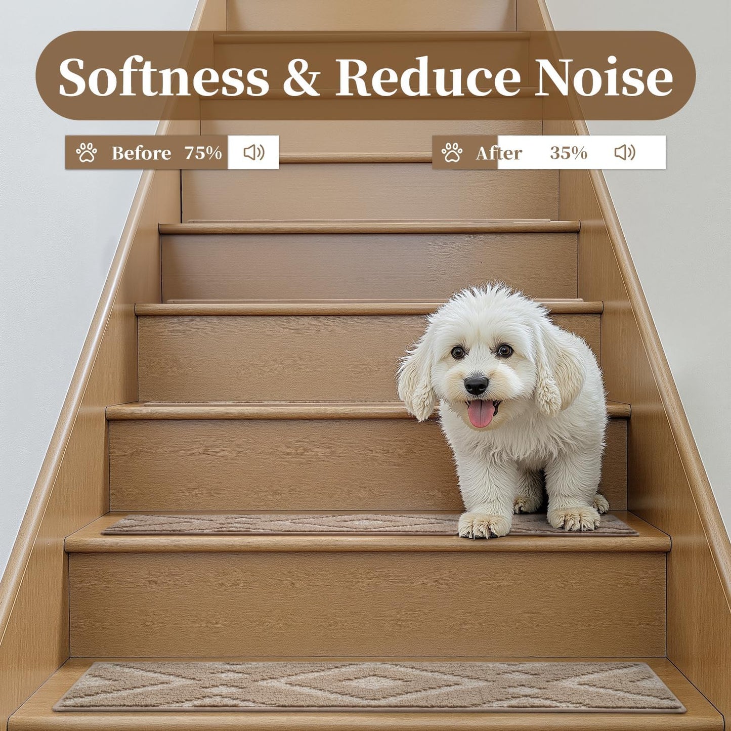15PC Non-Slip Stair Treads by MontVoo