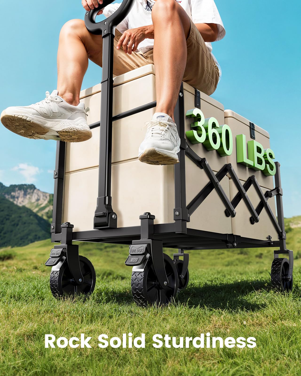 Foldable Wagon Cart by AMADA HOMEFURNISHING