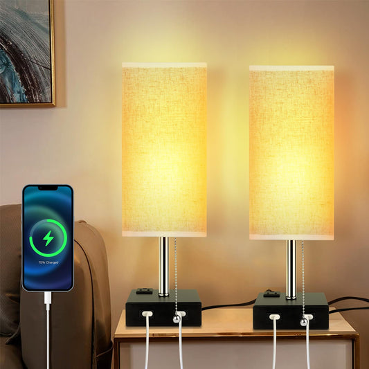 RYTABEE Bedside Table Lamp with 3 Color Modes