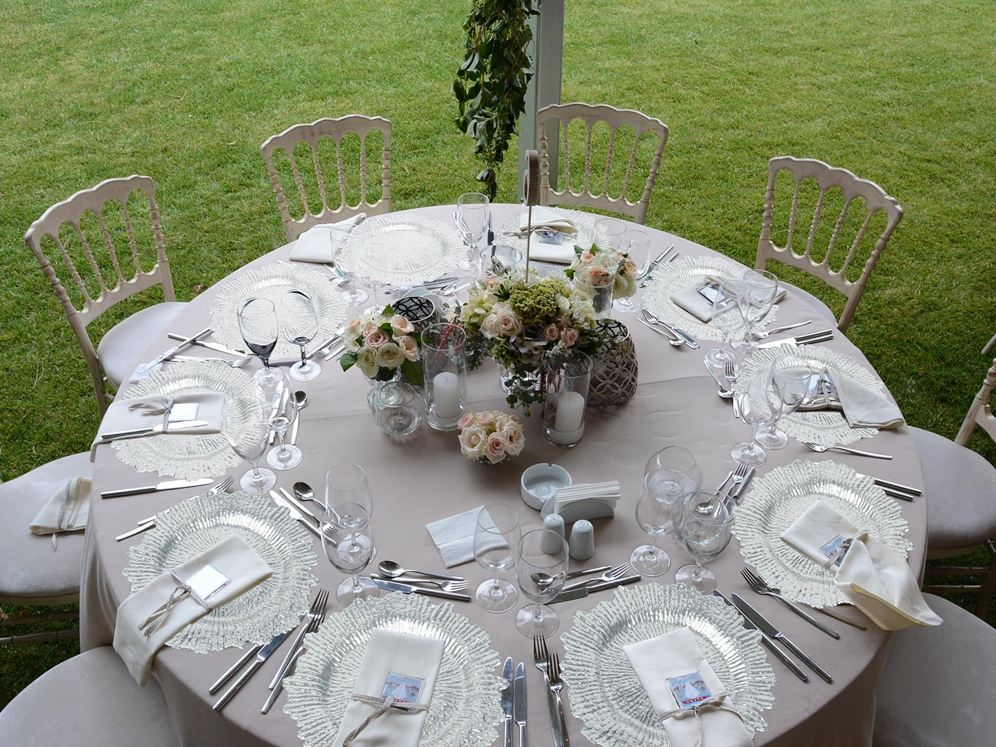 Silver Charger Plates Set of 6: Chargers for Dinner Plates for Thanksgiving and Christmas,Wedding, Party, Birthday and Holiday Event Supplies