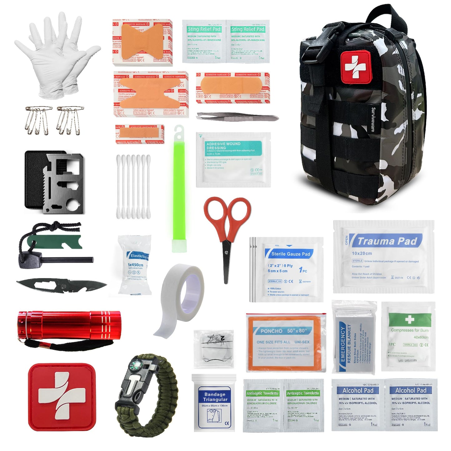 Surviveware 200-Piece Waterproof First Aid Kit