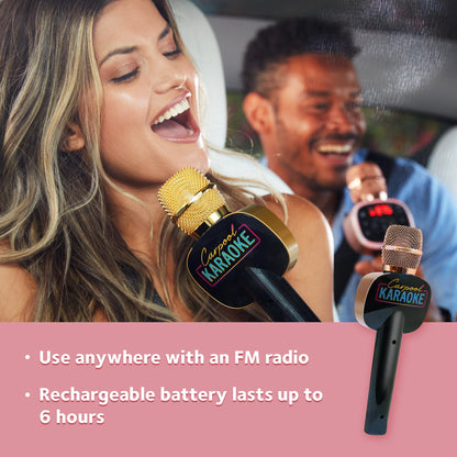 Carpool Karaoke Machine for Kids & Adults, Carpool Karaoke The Mic 2.0 - Wireless & Bluetooth Karaoke Microphone with Voice Changing Sound Effects as White Elephant Gift - Rose Gold