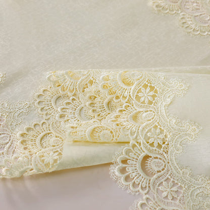ZHUIDUSI Lace Tablecloth Rectangular Summer Fall Flower Decor Macrame Tablecloth for Dining-Room|Kitchen Party|Outdoor|Holiday Dinner (Beige, Rectangle/Oblong 60 in x 120 in)