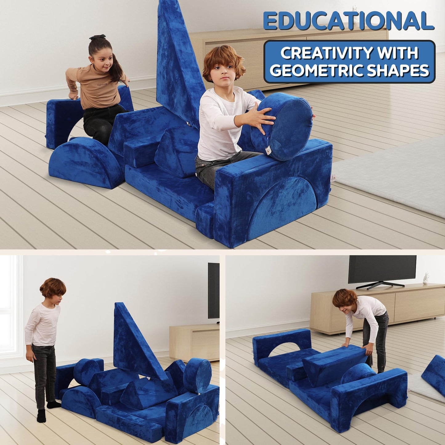 14 PC Kids Modular Play Couch Set