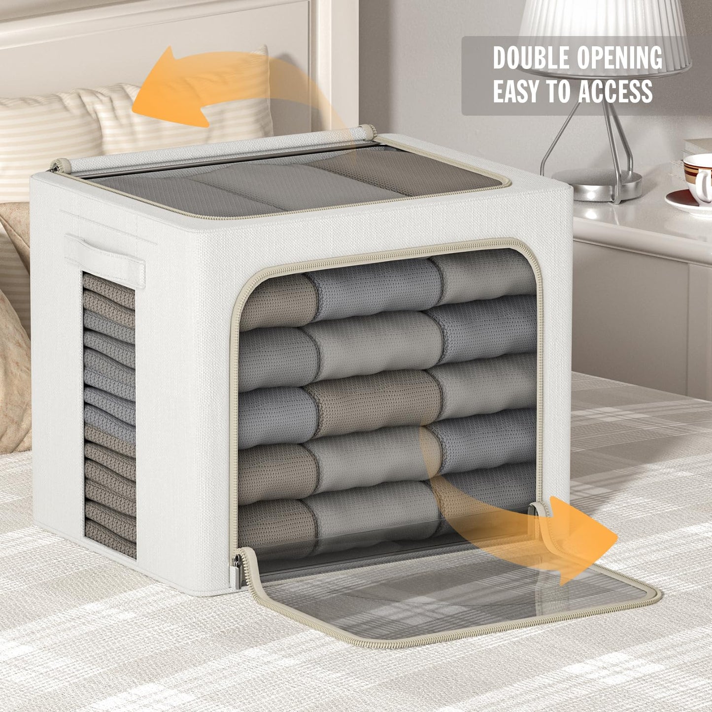 2 Pack Foldable Storage Bins with Clear Window