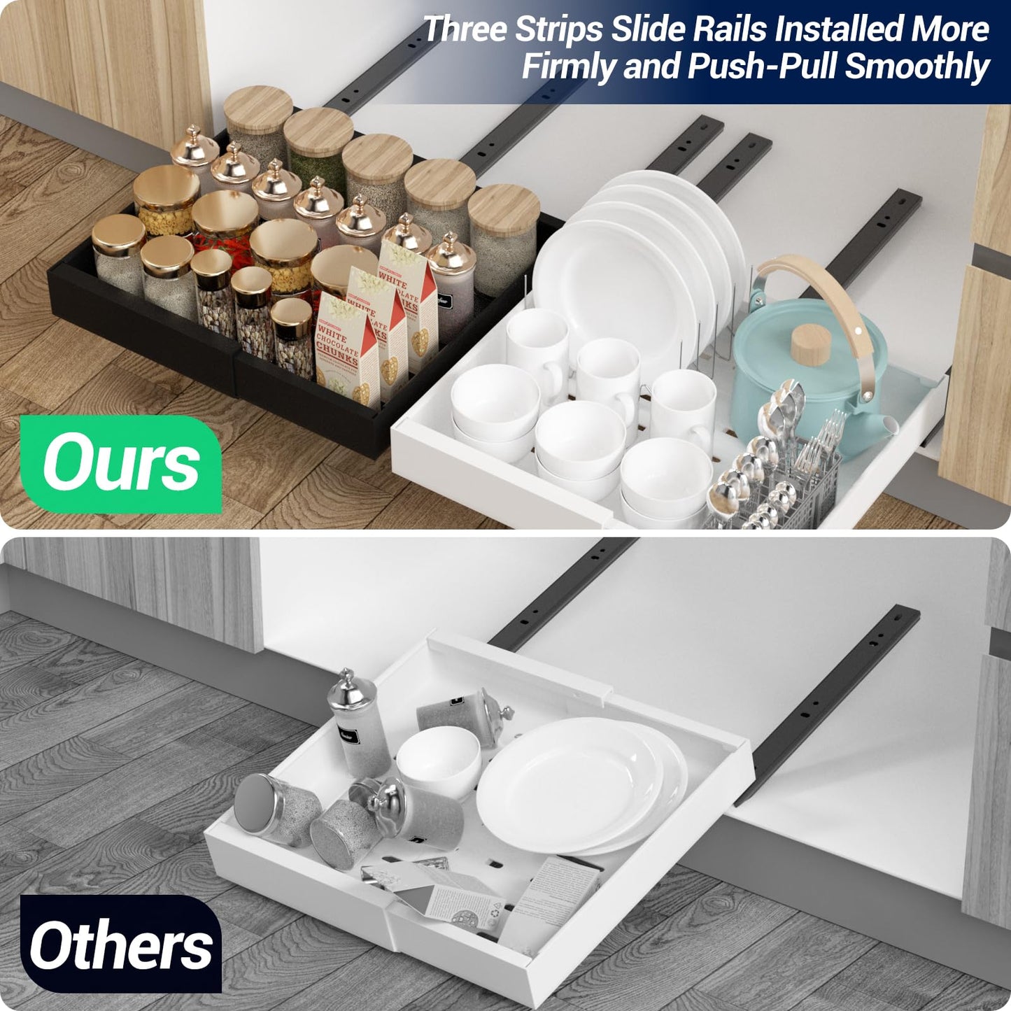 AIKANGBEI Expandable Pull-Out Cabinet Organizer, 2 PCS