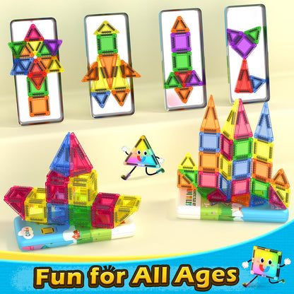 Magnetic Building Tiles for Kids Ages 4-8