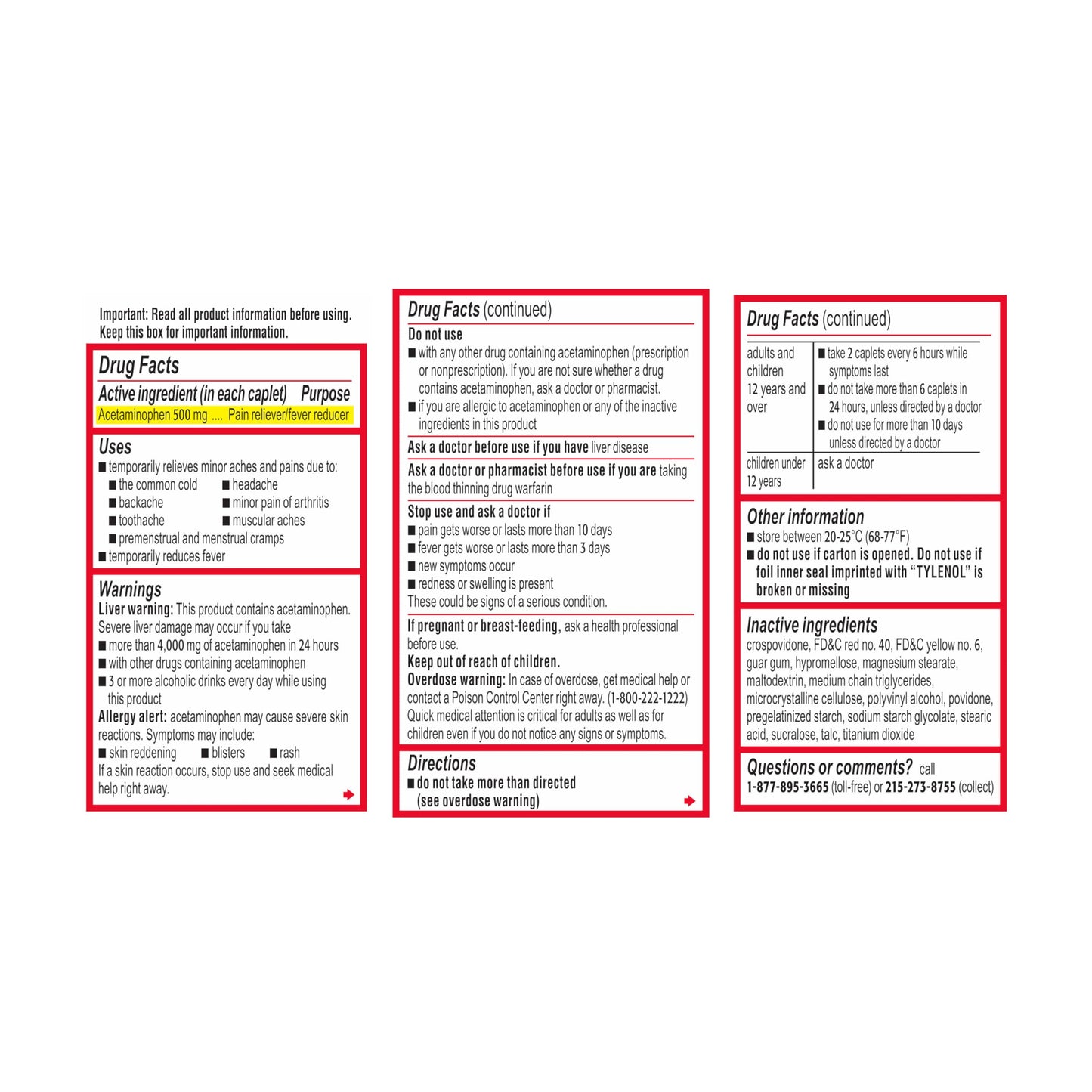Tylenol Extra Strength Acetaminophen Pain Reliever 24 ct