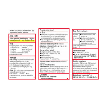 Tylenol Extra Strength Acetaminophen Pain Reliever 24 ct