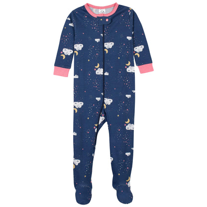 Gerber Baby Girls' 4-Pack Footed Pajamas