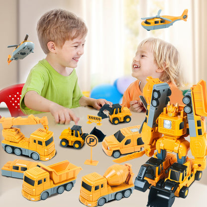 Transforming Robot Construction Vehicle Toy for Kids