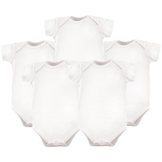 Hudson Baby Unisex Baby Cotton Bodysuits, White, 12-18 Months