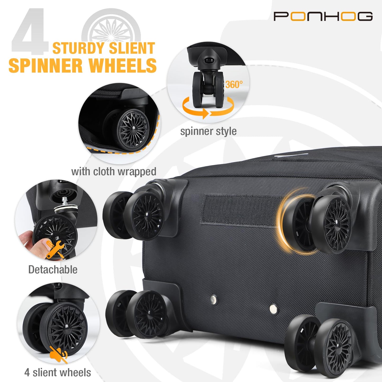 Rolling Backpack with 4 Spinner Wheels