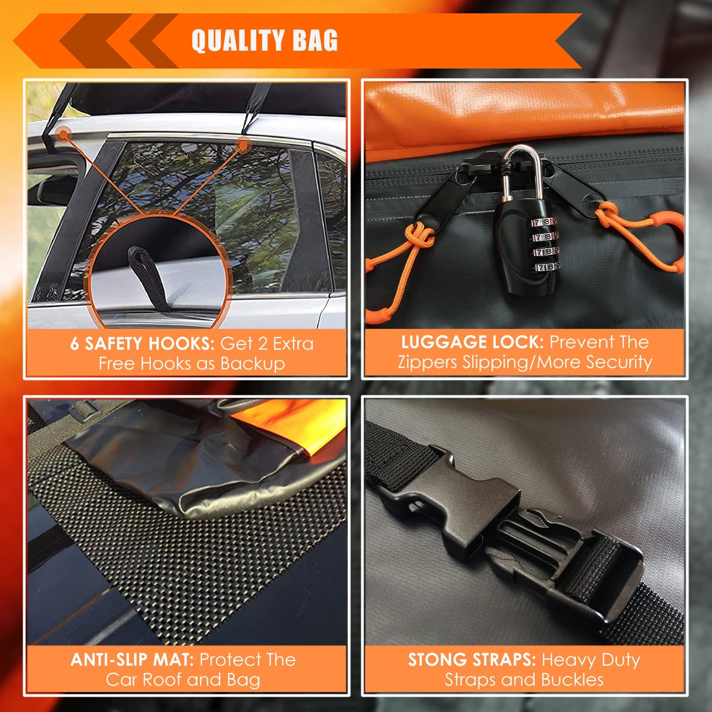 MeeFar Waterproof Car Roof Cargo Carrier Bag