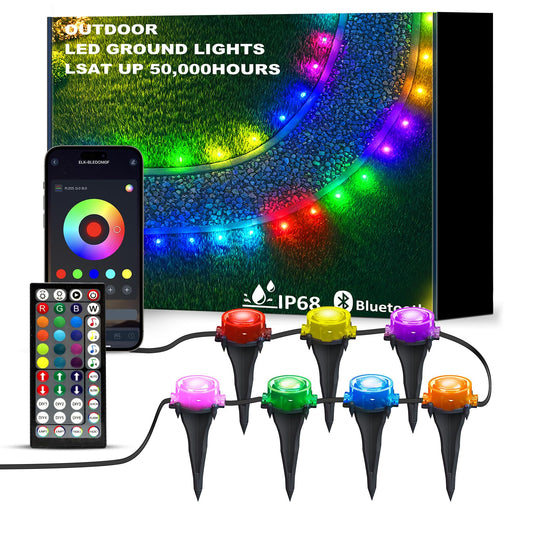 100FT IVRICH Smart RGB Outdoor Pathway Lights