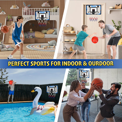 Sports Mini Basketball Hoops - Kids Indoor Over The Door Mini Hoop + Basketball Sets - Perfect Game Accessory for Bedroom + Offic-Sports & Outdoor Play Toys Room Game